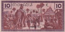 Indo-Chine Fr. 10 Cents - Eléphants - ND (1942) - Série BG - P.85c