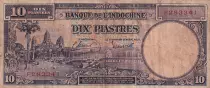Indo-Chine Fr. 10 Piastres - Temple d\'Angkor - 1947 - Lettre F - P.80