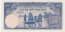 Indo-Chine Fr. 100 Piastres - Banque - Bateau - Spécimen - Kol.186