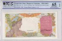 Indo-Chine Fr. 100 Piastres - Mercure - (ND 1947) - Sp&eacute;cimen - PCGS 65 OPQ