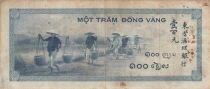 Indo-Chine Fr. 100 Piastres - Statues en pierre - Agriculteurs - 1945 - S&eacute;rie W18