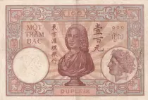 Indo-Chine Fr. 100 Piastres  Dupleix - 1936-1939 - S&eacute;rie E.234 - TTB - P.51