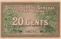 Indo-Chine Fr. 20 Cents - ND (1939) - P.86d