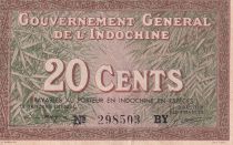 Indo-Chine Fr. 20 Cents - Vert et Brun - Paysans - 1939 -  SPL - P.86d
