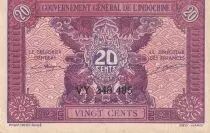 Indo-Chine Fr. 20 Cents ND (1942) - S&eacute;rie VY 248.485