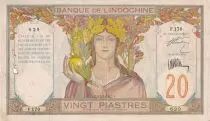 Indo-Chine Fr. 20 Piastres - Ruines d\'Angkor - ND (1928-1931) - Série F.170 - P.50
