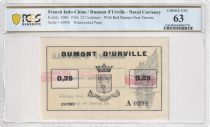 Indo-Chine Fr. 25 Centimes - Dumont D\'Urville - 1936 - PCGS 63  Choice UNC - Kol.206b