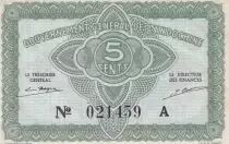 Indo-Chine Fr. 5 Cents ND (1942) - S&eacute;rie 9021459 A