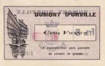 Indo-Chine Fr. 5 Francs - Dumont D\'Urville - 1936 - E0853 - Kol.210