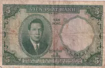Indo-Chine Fr. 5 Piastres, Vert - Bao Dai - 1953 - P.106