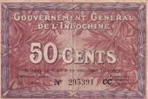 Indo-Chine Fr. 50 Cents - Feuillages - ND (1939) - Série CC - P.87