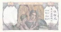 Indo-Chine Fr. 500 Piastres - Femme et enfant - El&eacute;phants - Sp&eacute;cimen -  ND (1939)
