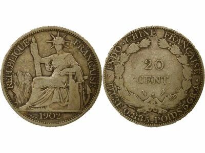 Indo-Chine Fr. Indochine Fran�aise - 20 Centiemes Argent 1902
