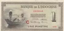 Indo-Cina francese  1 Piastre - Men with boat - ND (1945) - Letter C - Serial H426