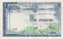 Indo-Cina francese 1 Piastre - Blue - Dragon - 1954 - VF to XF - P.105