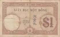 Indo-Cina francese 1 Piastre - Walhain -  Serial C.4638 - Signature Simon, Thion de la Chaume - 1927
