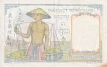 Indo-Cina francese 1 Piastre - Woman - Temple - 1946 - Serial Q.7604 - XF - P.54c