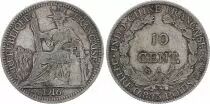 Indo-Cina francese 10 Cents Liberty Seated - Indo-China 1916 A Paris - Silver - KM.9 - Fine