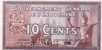 Indo-Cina francese 10 Cents Sculptures and dancer - Elephant - 1939