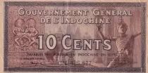 Indo-Cina francese 10 Cents Sculptures and dancer - Elephant - 1939