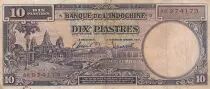 Indo-Cina francese 10 Piastres - Angkor temple - 1947 - P.80