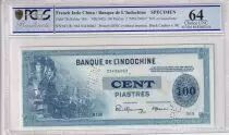 Indo-Cina francese 100 Piastres - (ND1945) - Specimen - PCGS MS 64