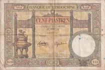 Indo-Cina francese 100 Piastres - Duplex - ND (1936-1939) - Serial R.159 - P.51d