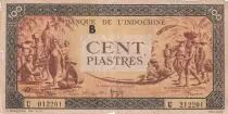Indo-Cina francese 100 Piastres Market - 1942 - Letter B - Serial U 212201