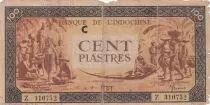 Indo-Cina francese 100 Piastres Market - 1942 - Letter C - Serial Z 010752