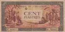 Indo-Cina francese 100 Piastres Market - 1942 - Letter O - Serial C 524427