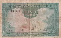 Indo-Cina francese 5 Piastres, Green - Bao Dai - 1953 - P.106