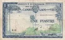 Indochina Francesa 1 Piastre - Bleu - Dragon - 1954 - TB - P.105