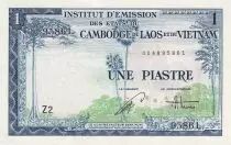 Indochina Francesa 1 Piastre - Men with boat  - ND (1945) - Letter B - PCGS 67 OPQ