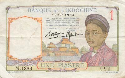 Indochina Francesa 1 Piastre - ND (1936) - P.54