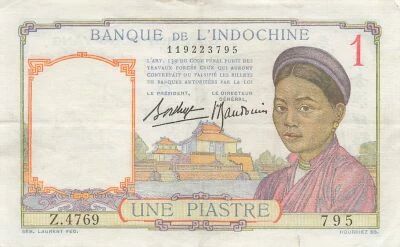 Indochina Francesa 1 Piastre - ND (1936) - P.54