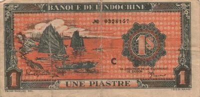 Indochina Francesa 1 Piastre - ND (1942-1945) - Serial C - P.58