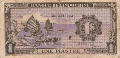 Indochina Francesa 1 Piastre - ND (1942-1945) - Serial F - P.60
