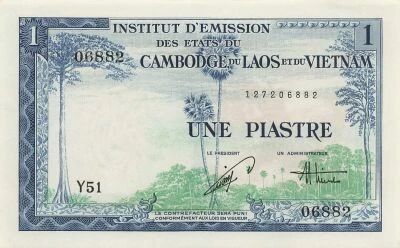 Indochina Francesa 1 Piastre - ND (1954) - Vietnam - P.105