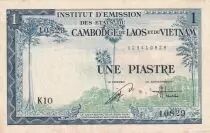 Indochina Francesa 1 Piastre - Trees - ND (1954) - Serial K10 - P.105
