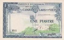 Indochina Francesa 1 Piastre - Trees - ND (1954) - Serial M41 - P.105