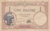 Indochina Francesa 1 Piastre - Walhain -  Serial J.1432 - B+ - 1927