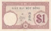 Indochina Francesa 1 Piastre - Walhain - ND (1927-1931) - Serial O.4761 - P.48b