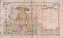 Indochina Francesa 1 Piastre - Woman - Temple - ND (1936) - Serial U.4949 - P.54b