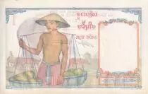 Indochina Francesa 1 Piastre - Woman - Temple - ND (1953) - Serial V.061 - P.92