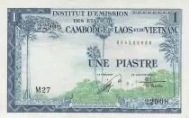Indochina Francesa 1 Piastre ND (1954) - Viet Nam issue - XF - P.105 - Serial M.27