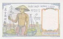Indochina Francesa 1 Piastre Woman - Temple - 1949 - Specimen