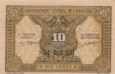 Indochina Francesa 10 Cents - Brown - ND (1942) - P.89
