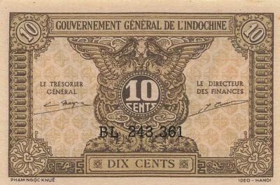 Indochina Francesa 10 Cents - Brown - ND (1942) - P.89