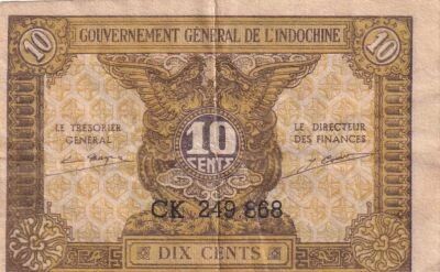 Indochina Francesa 10 Cents - General Government of Indochina - 1942 - CK Series