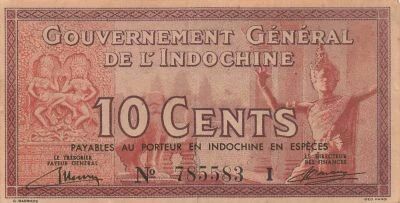 Indochina Francesa 10 Cents - ND (1939) - P.85a